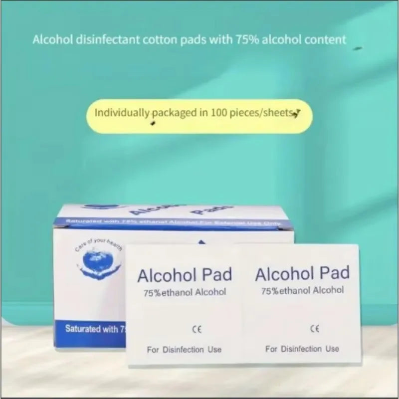 100PCS Einweg 75% Alkohol Nass Wischen Pads Für Antiseptische Saubere Haut Schmuck Handy Für Desinfektion Verwenden Tattoo Saubere werkzeuge