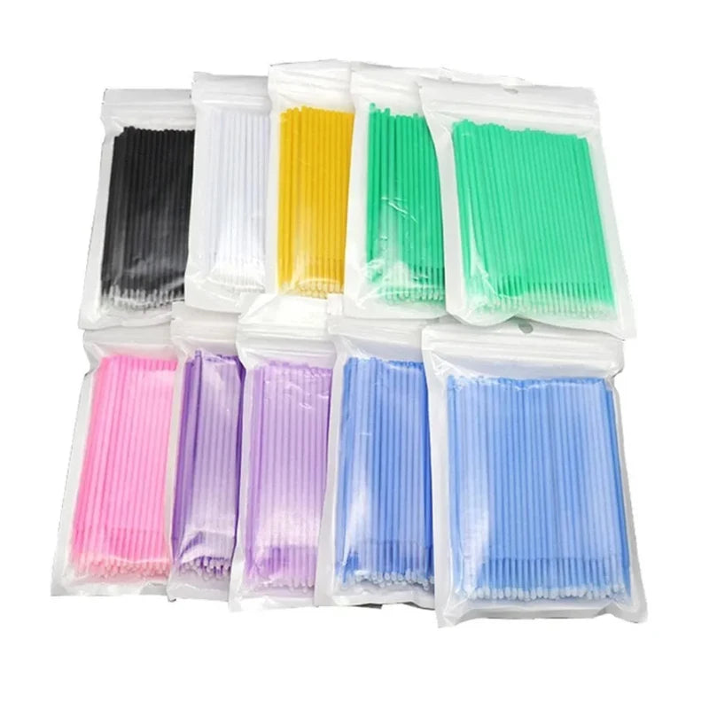 100 stücke Auto Ausbesserung Farbe Micro Pinsel Feine Spitze Schwarz Lila Auto Wartung Werkzeug Pinsel Einweg Mini Auto Detaillierung Pinsel