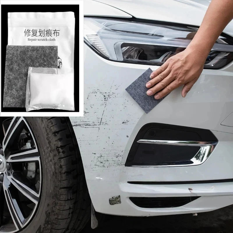 2 Stück Nano-Glanztuch Magisches Auto-Kratzer-Reparaturtuch Auto-Metalloberflächen-Poliertuch Kratzer-Entfernungswerkzeug Zubehör