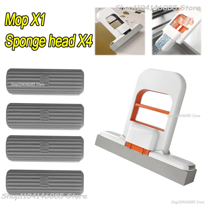 Mini-Schwammmopp, freihändige Waschmopps, tragbarer Mini-Supersaugfähiger Mopp für Desktop-Boden, Badezimmer, Küche, Glas, Autoreinigung