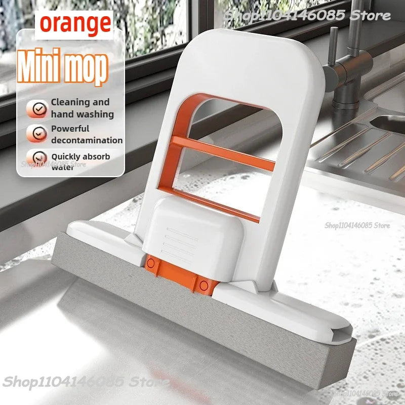 Mini-Schwammmopp, freihändige Waschmopps, tragbarer Mini-Supersaugfähiger Mopp für Desktop-Boden, Badezimmer, Küche, Glas, Autoreinigung