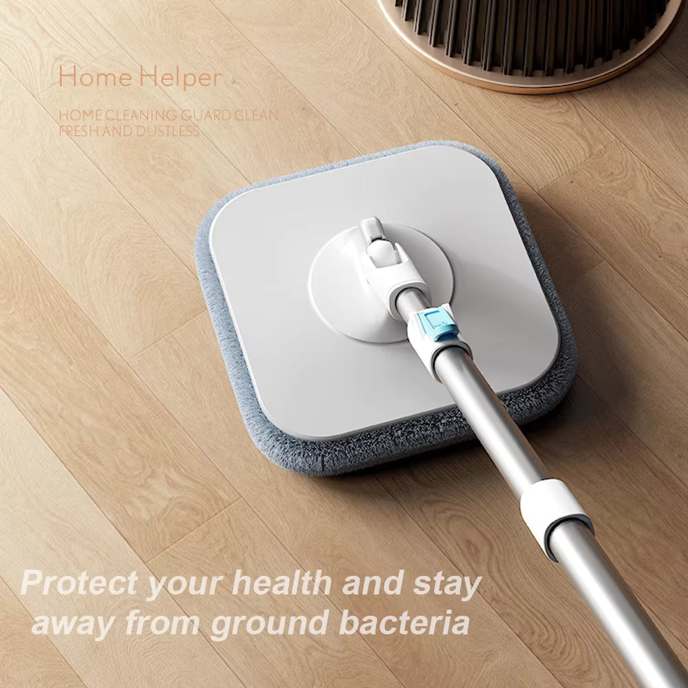 360 ° Spin Mop-Eimer-Sets mit Wring-System, Mikrofaser-Nachfüllungen, Bodenreinigung für den Haushalt, 102–128 cm, ausziehbarer, verstellbarer Griff