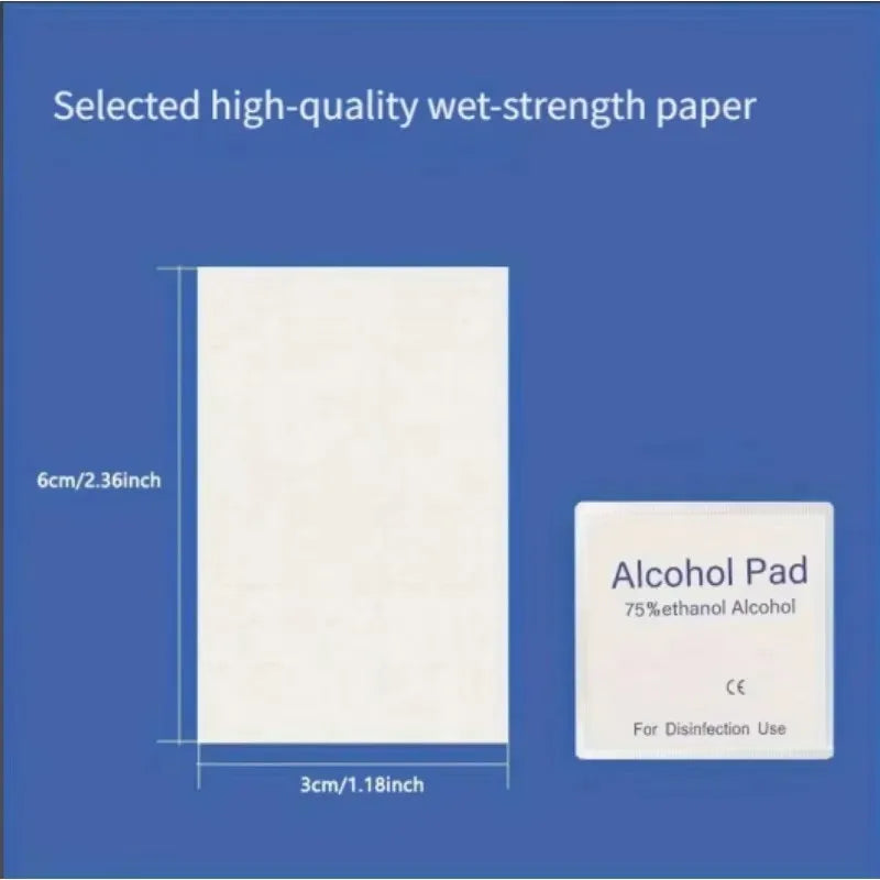 100PCS Einweg 75% Alkohol Nass Wischen Pads Für Antiseptische Saubere Haut Schmuck Handy Für Desinfektion Verwenden Tattoo Saubere werkzeuge