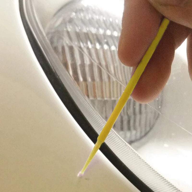 100 stücke Auto Ausbesserung Farbe Micro Pinsel Feine Spitze Schwarz Lila Auto Wartung Werkzeug Pinsel Einweg Mini Auto Detaillierung Pinsel