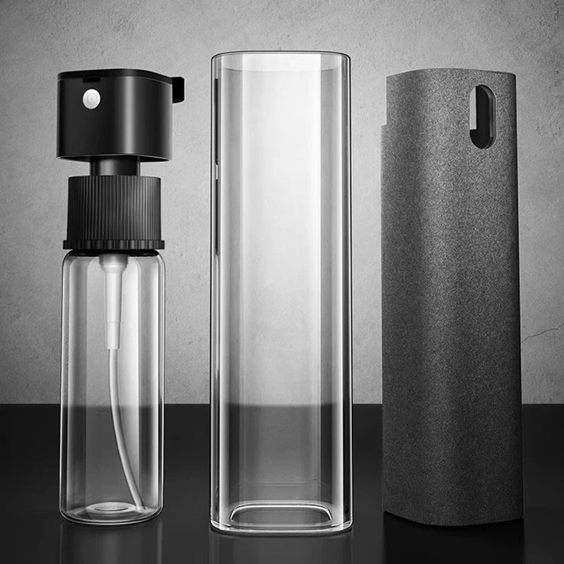2-in-1 Mikrofaser-Bildschirmreiniger-Sprühflasche für Mobiltelefone, Tablets, Computer, Mikrofasertuch-Reinigungstücher für Spiegel & Bildschirme