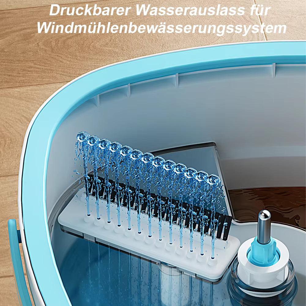 360 ° Spin Mop-Eimer-Sets mit Wring-System, Mikrofaser-Nachfüllungen, Bodenreinigung für den Haushalt, 102–128 cm, ausziehbarer, verstellbarer Griff