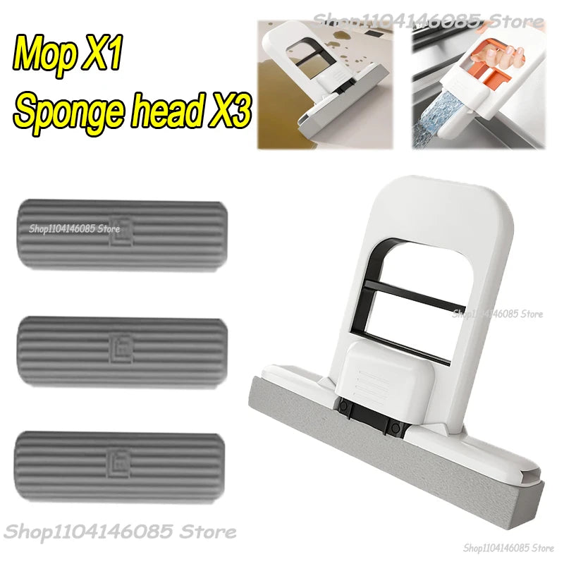 Mini-Schwammmopp, freihändige Waschmopps, tragbarer Mini-Supersaugfähiger Mopp für Desktop-Boden, Badezimmer, Küche, Glas, Autoreinigung