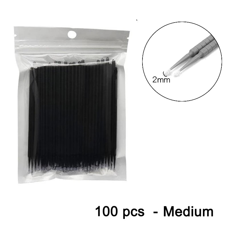 100 stücke Auto Ausbesserung Farbe Micro Pinsel Feine Spitze Schwarz Lila Auto Wartung Werkzeug Pinsel Einweg Mini Auto Detaillierung Pinsel