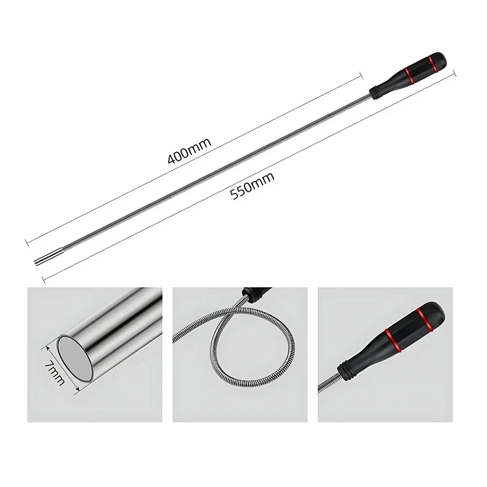 Faltbares, starkes magnetisches Pickup-Werkzeug, flexibles Pick-up-Werkzeug aus Metall, Saugstange, Magnet, Federgriff, Grabber, tragbare Handwerkzeuge