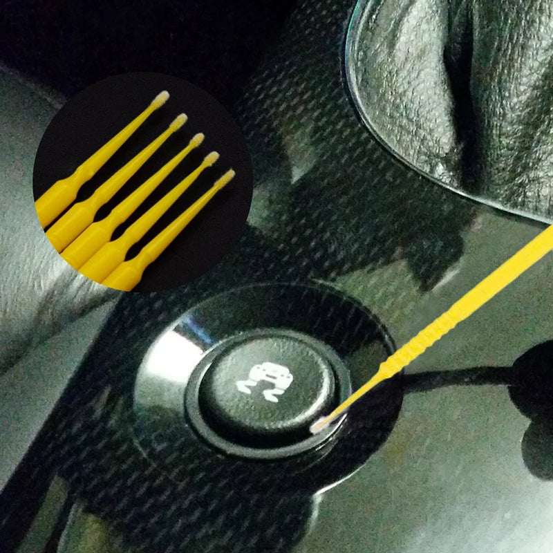 100 stücke Auto Ausbesserung Farbe Micro Pinsel Feine Spitze Schwarz Lila Auto Wartung Werkzeug Pinsel Einweg Mini Auto Detaillierung Pinsel