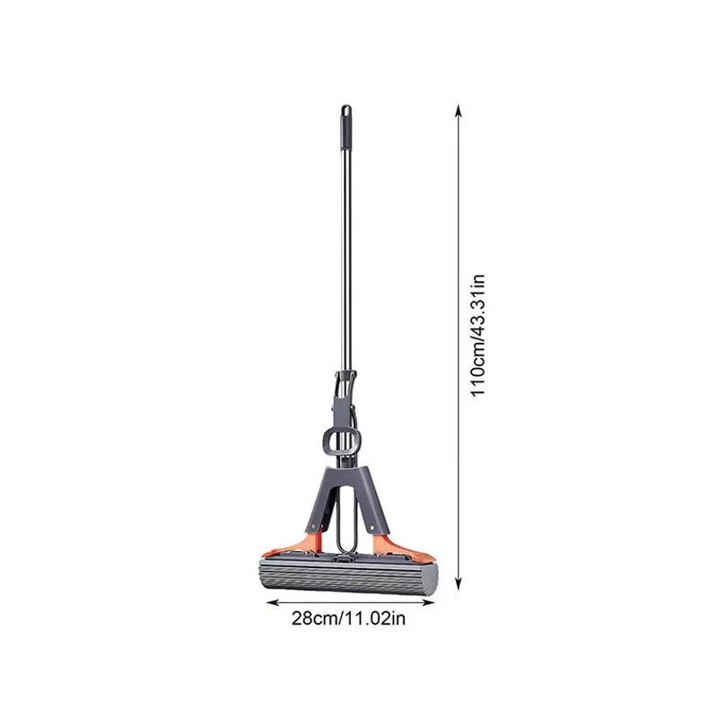 28 cm/34 cm Schwammmopp, super saugfähig, Staubentfernung, freihändiges Waschen für die Reinigung von Küche, Badezimmer, Hartholz, Fliesen, Laminatböden