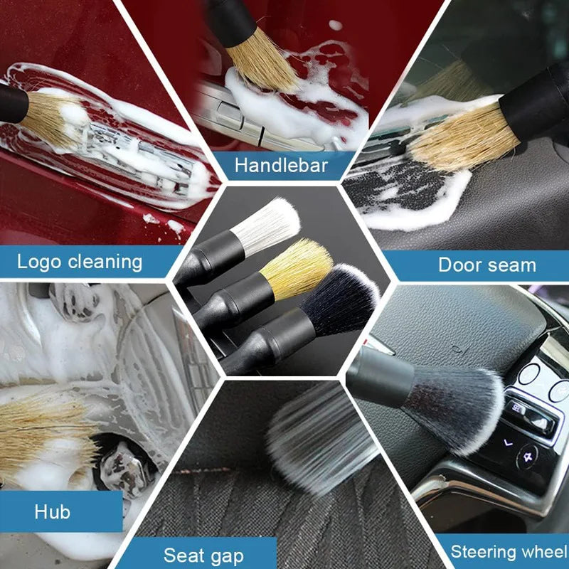 Auto Reinigung Pinsel Kit Automotive Innen Detaillierung Staub Pinsel Fahrzeug Mikrofaser Kehr Pinsel Auto Rad Loch Waschen Werkzeuge