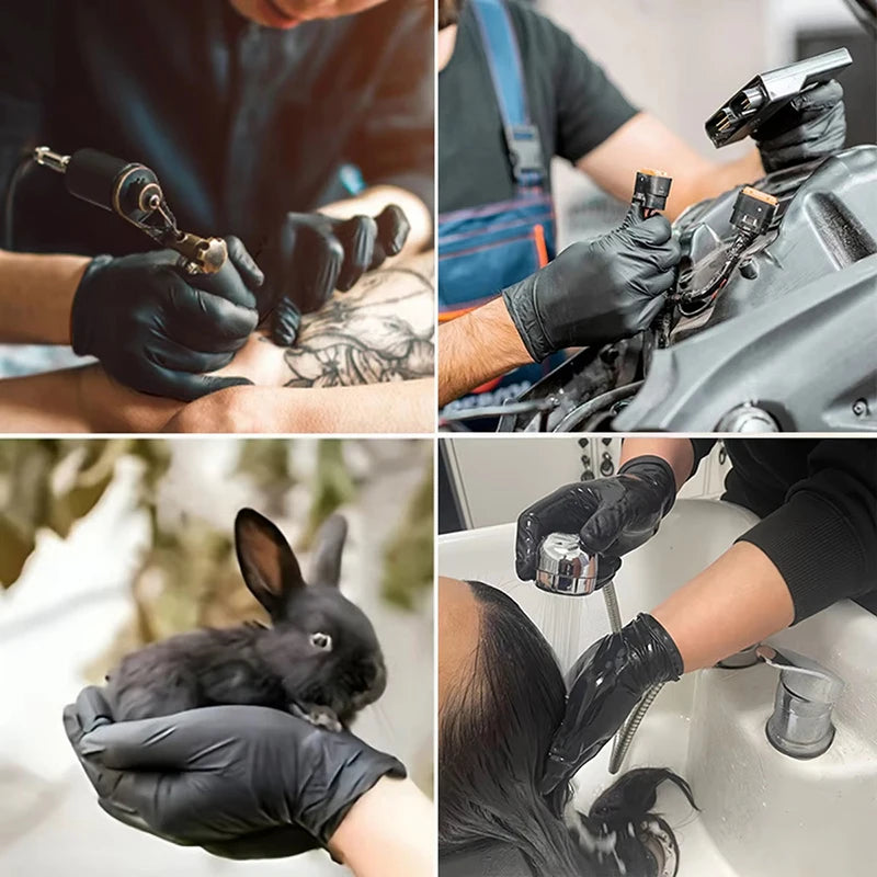 Einweghandschuhverpackung, schwarze Nitrilhandschuhe, Haushalt, Küche, Kochutensilien, Autowäsche, Haushaltsreinigung, Arbeitshandschuhe, Neu