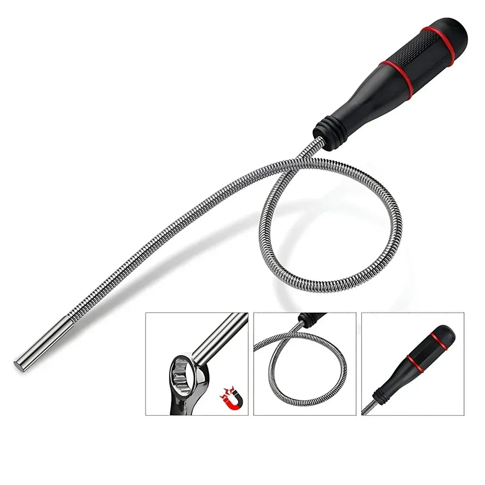 Faltbares, starkes magnetisches Pickup-Werkzeug, flexibles Pick-up-Werkzeug aus Metall, Saugstange, Magnet, Federgriff, Grabber, tragbare Handwerkzeuge