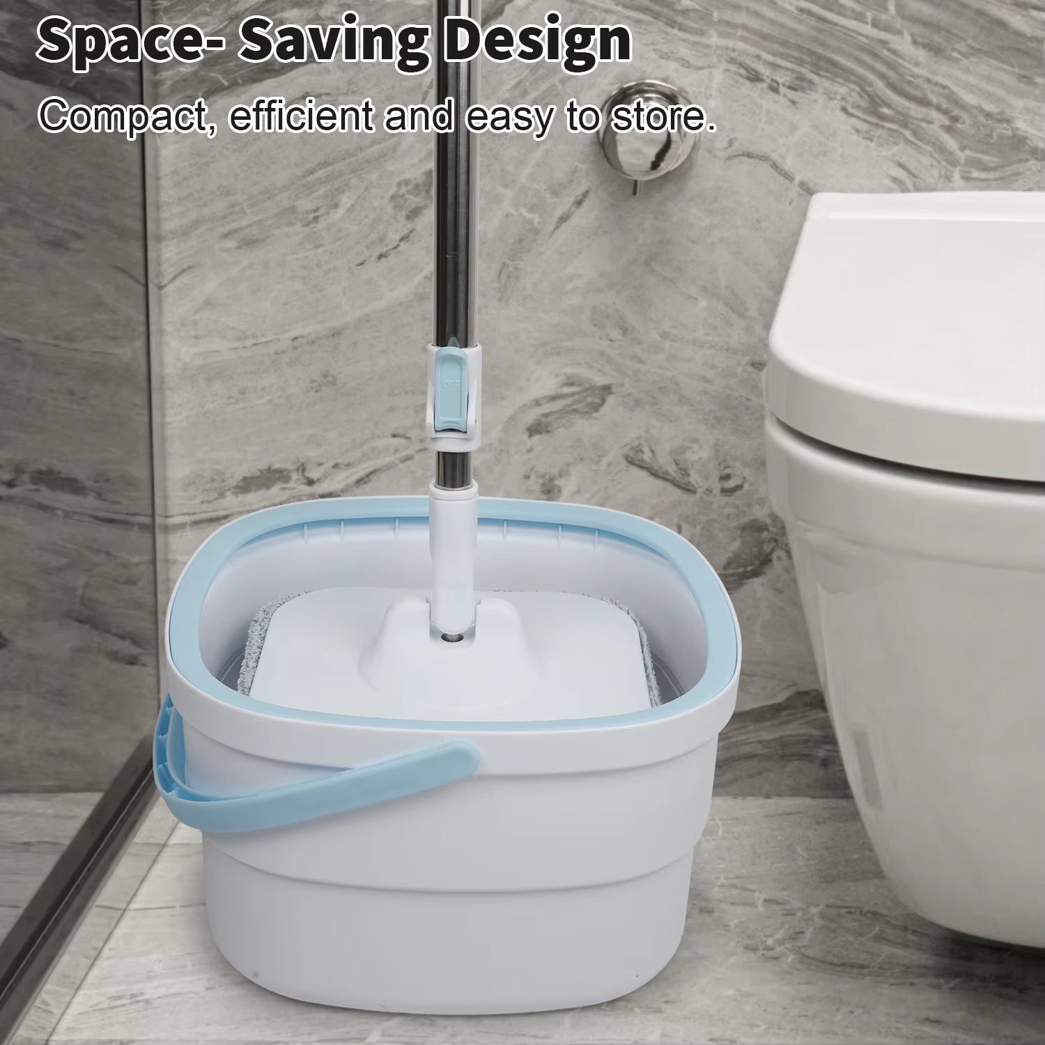 360 ° Spin Mop-Eimer-Sets mit Wring-System, Mikrofaser-Nachfüllungen, Bodenreinigung für den Haushalt, 102–128 cm, ausziehbarer, verstellbarer Griff
