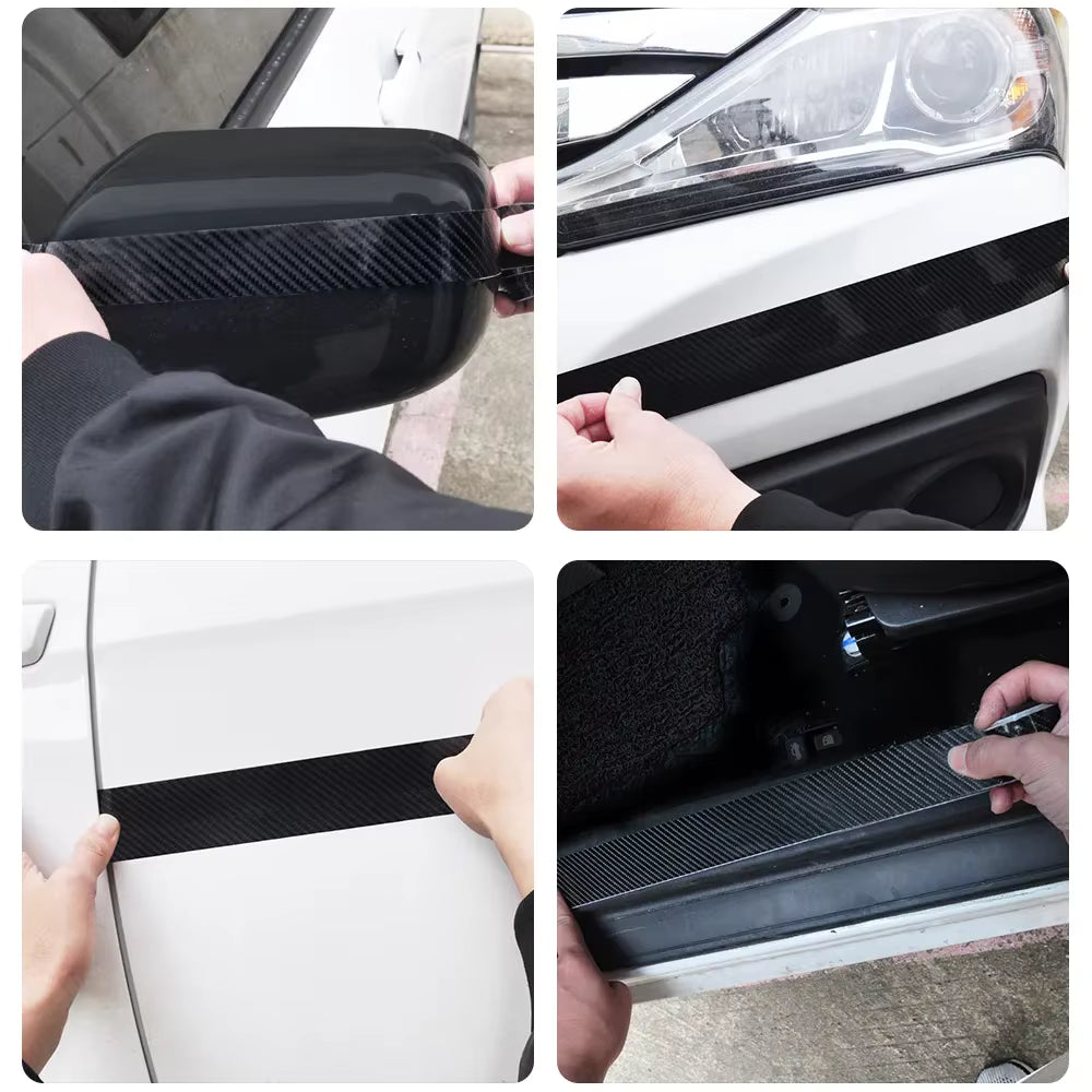 1-5 m Nano Carbon Faser Auto Band Aufkleber Tür Spiegel Paste Schutz Streifen DIY Schutz Schutz Film wasserdicht Klebstoff