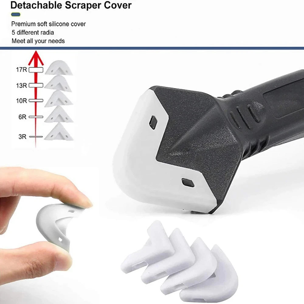 5-in-1-Werkzeugsatz zum Schaufelkleber mit Metallkopf: Silikonspatel, Dichtungsentferner, Fugenentfernung, Dichtmittel-Finish und Eckschrott