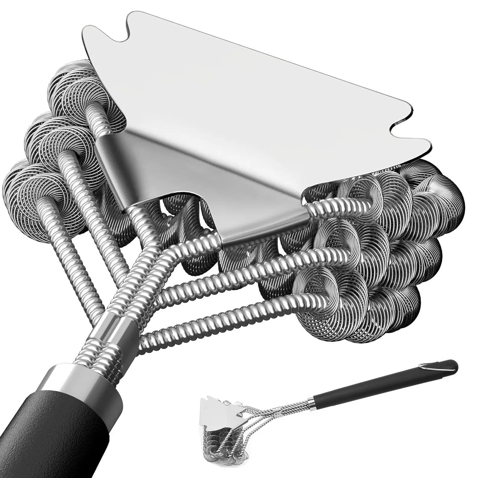 BBQ Grill Zubehör Werkzeuge, Edelstahl Grill Rettungsbürste Borsten frei für Outdoor Grill Reinigungsbürste