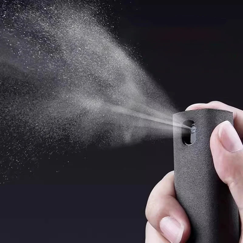 2-in-1 Mikrofaser-Bildschirmreiniger-Sprühflasche für Mobiltelefone, Tablets, Computer, Mikrofasertuch-Reinigungstücher für Spiegel & Bildschirme