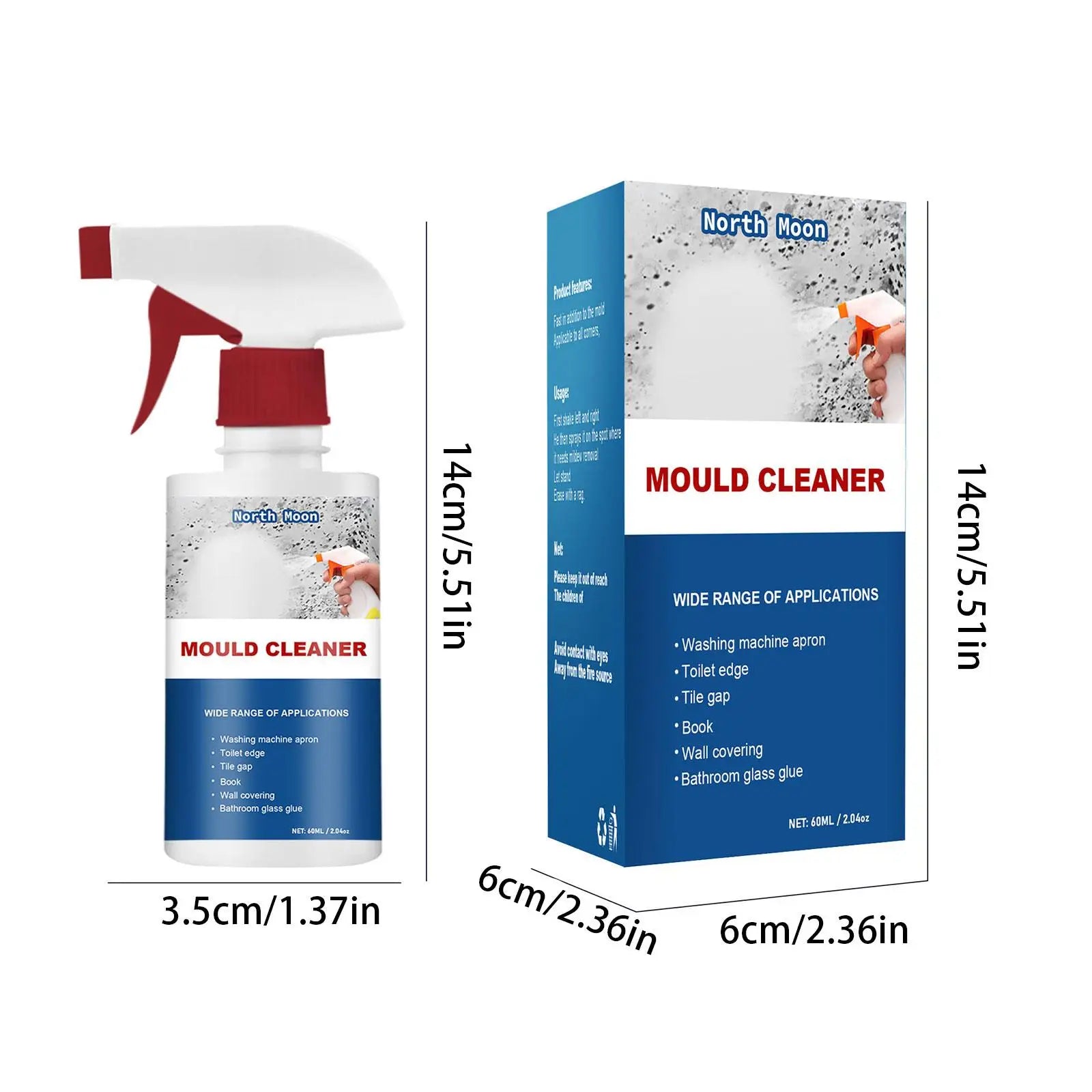 60 ml Schimmelentferner Spray Decke Badezimmer Keramik Wandoberfläche Anti-Schimmel-Reinigungsschaum Multi-Effekt-Reinigung Dekontamination