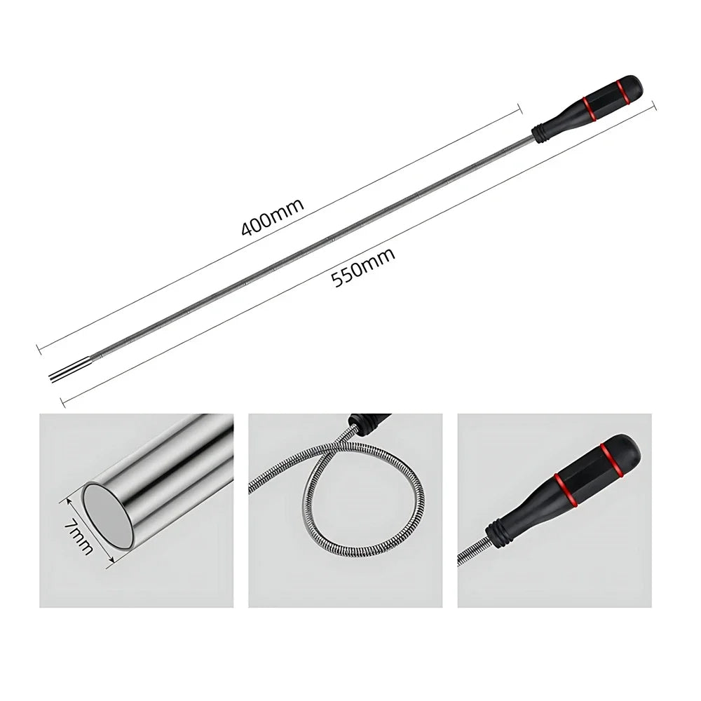 Faltbares, starkes magnetisches Pickup-Werkzeug, flexibles Pick-up-Werkzeug aus Metall, Saugstange, Magnet, Federgriff, Grabber, tragbare Handwerkzeuge