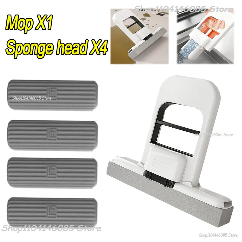 Mini-Schwammmopp, freihändige Waschmopps, tragbarer Mini-Supersaugfähiger Mopp für Desktop-Boden, Badezimmer, Küche, Glas, Autoreinigung