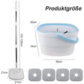 360 ° Spin Mop-Eimer-Sets mit Wring-System, Mikrofaser-Nachfüllungen, Bodenreinigung für den Haushalt, 102–128 cm, ausziehbarer, verstellbarer Griff