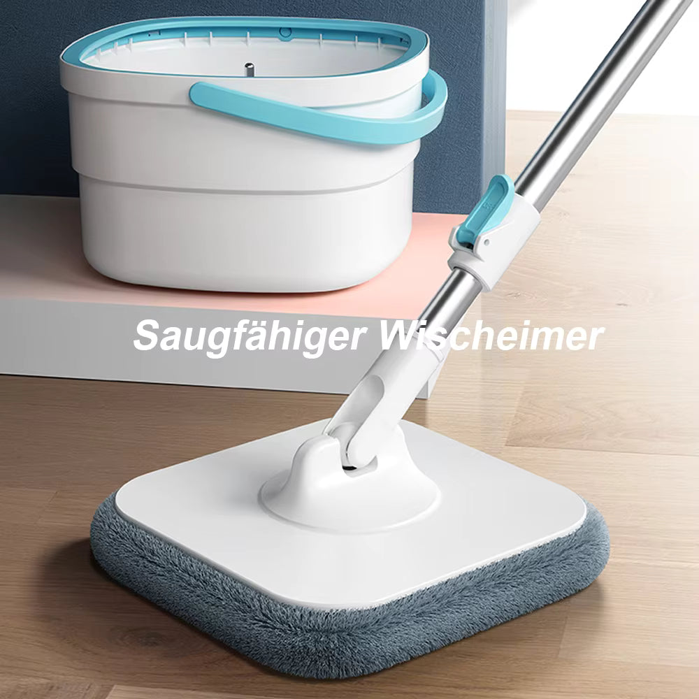 360 ° Spin Mop-Eimer-Sets mit Wring-System, Mikrofaser-Nachfüllungen, Bodenreinigung für den Haushalt, 102–128 cm, ausziehbarer, verstellbarer Griff