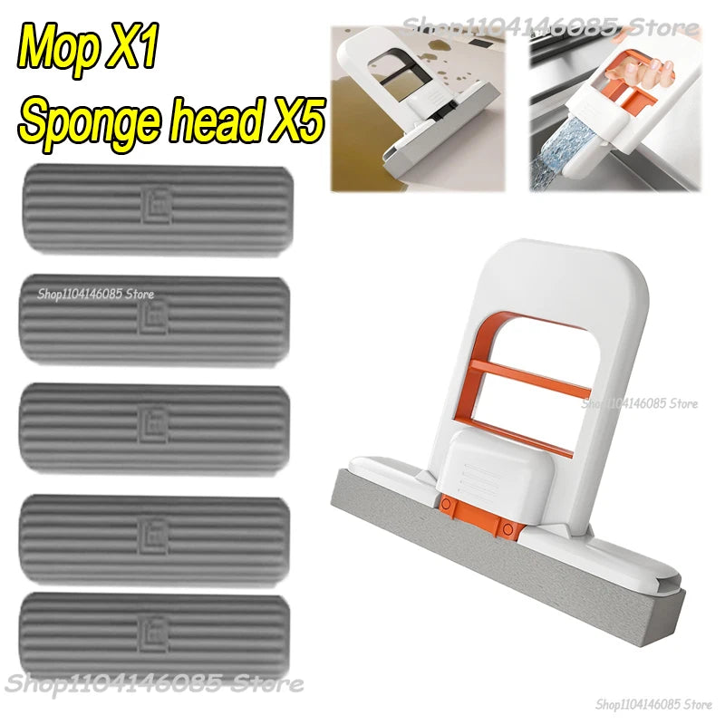 Mini-Schwammmopp, freihändige Waschmopps, tragbarer Mini-Supersaugfähiger Mopp für Desktop-Boden, Badezimmer, Küche, Glas, Autoreinigung