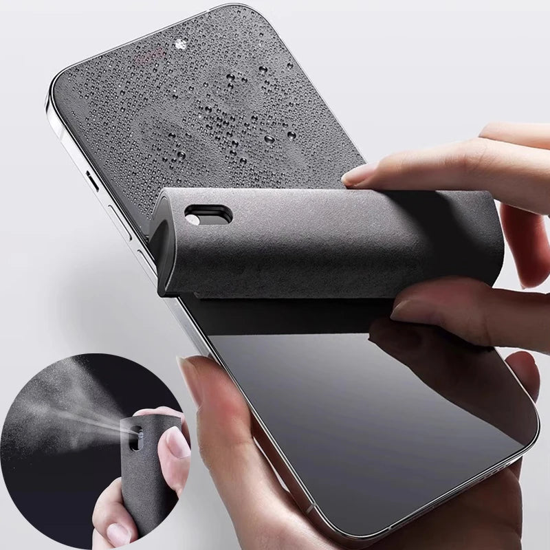 2-in-1 Mikrofaser-Bildschirmreiniger-Sprühflasche für Mobiltelefone, Tablets, Computer, Mikrofasertuch-Reinigungstücher für Spiegel & Bildschirme
