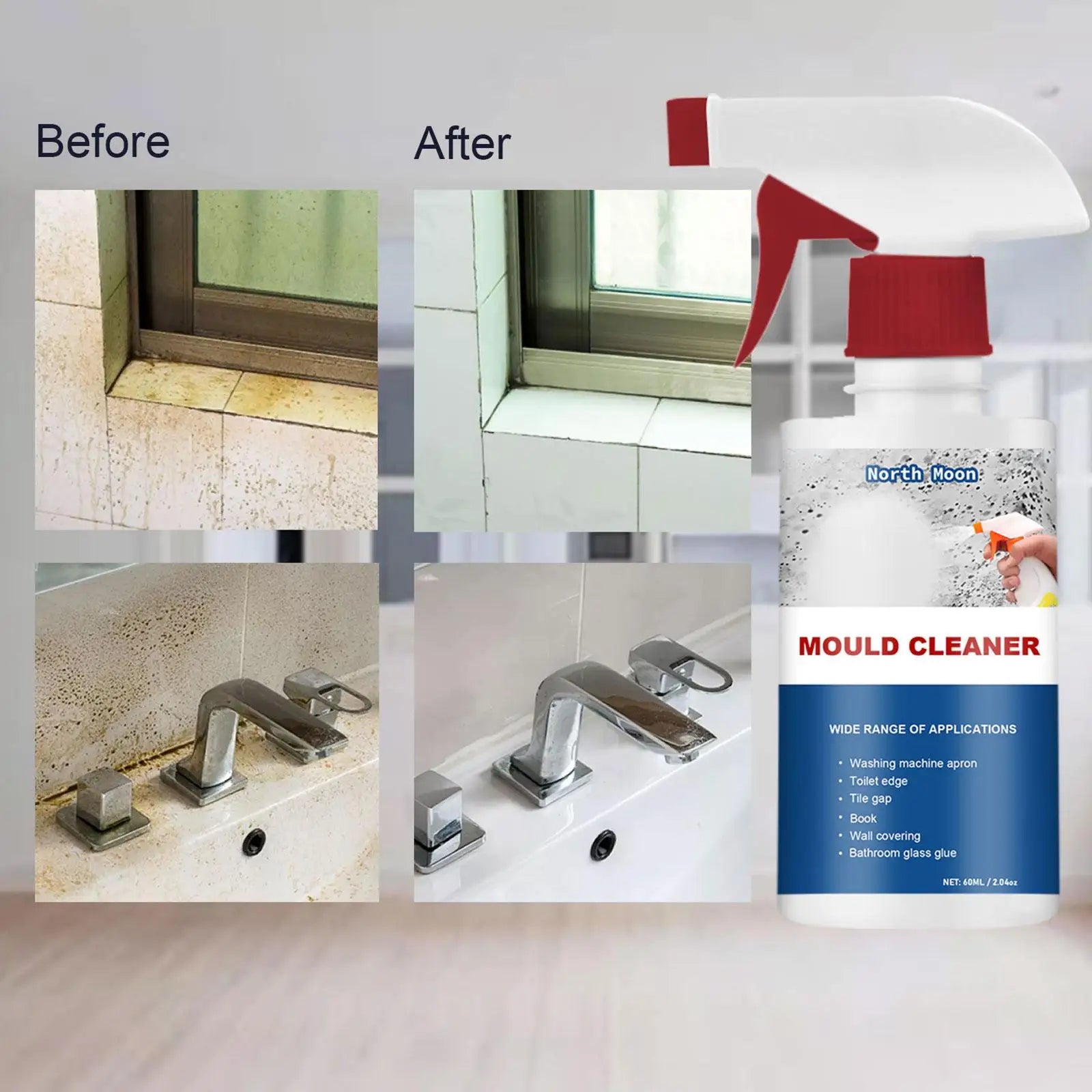 60 ml Schimmelentferner Spray Decke Badezimmer Keramik Wandoberfläche Anti-Schimmel-Reinigungsschaum Multi-Effekt-Reinigung Dekontamination