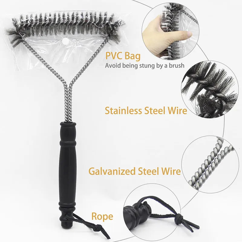 Barbecue Grill BBQ Pinsel Clean Tool Grill Zubehör Edelstahl Borsten Antihaft-Reinigungsbürsten Grill Zubehör
