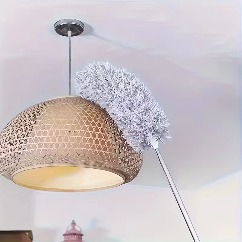 Staubwedel mit Verlängerungsstange, Ausziehbare Staubbürste, Mikrofaser-Staubbürste, Wiederverwendbar, Waschbares Deckenreinigungswerkzeug