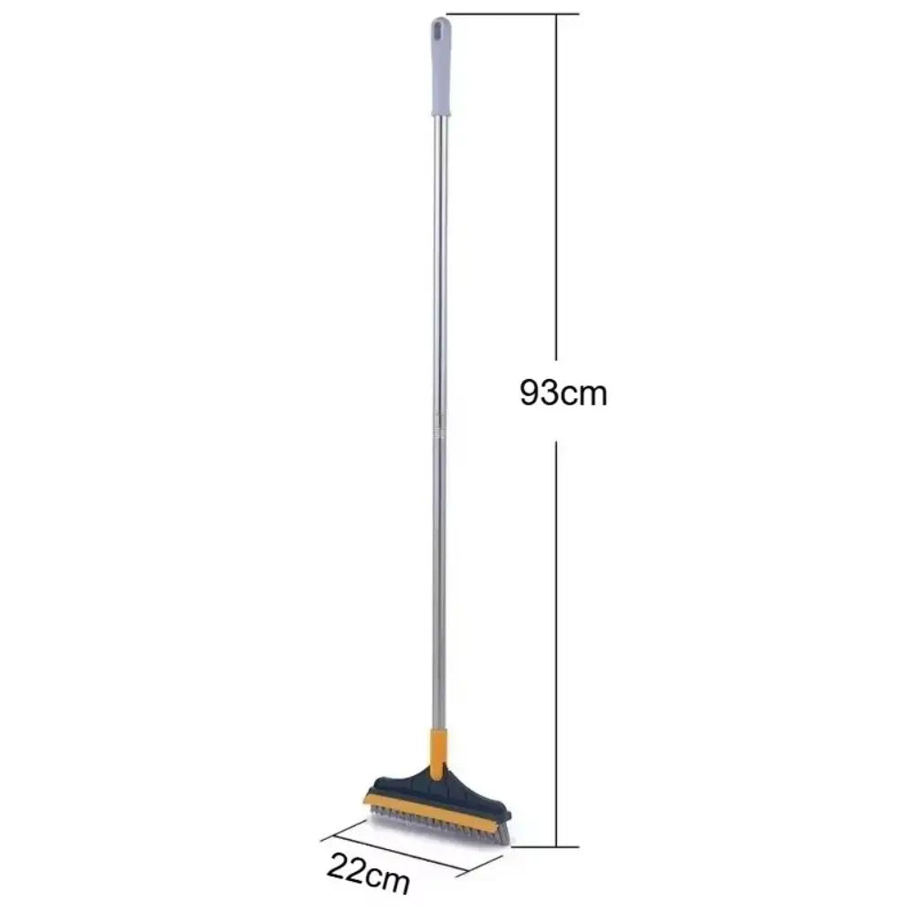 Multifunktionale 3-in-1-Boden-Scheuerbürste mit langem Griff, drehbare Reinigungsbürste, abnehmbarer Wischer, magische Besenbürste, Badezimmerreinigung