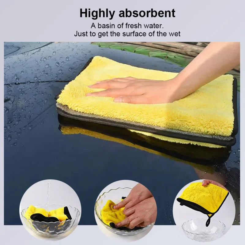 Auto Mikro faser Wasch handtücher weiche Doppels chicht verdicken Karosserie Reinigung Wischt uch Wasser aufnahme Trocken tuch/6